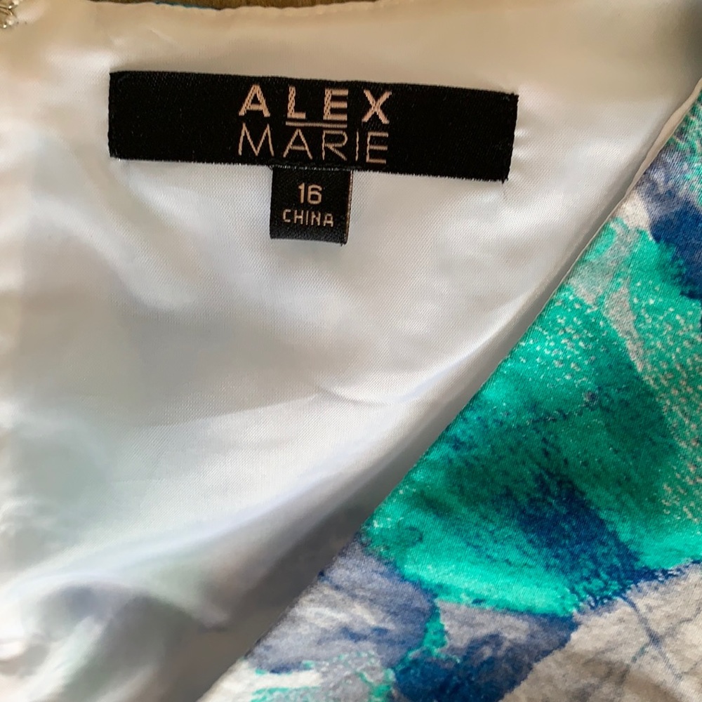 Alex Marie floral dress blue green white size 16 - Picture 5 of 10